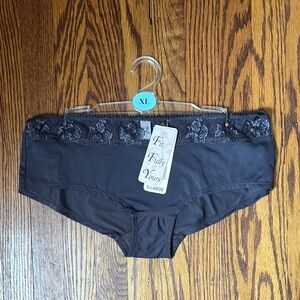 Black Lace Trim Panties - XL
